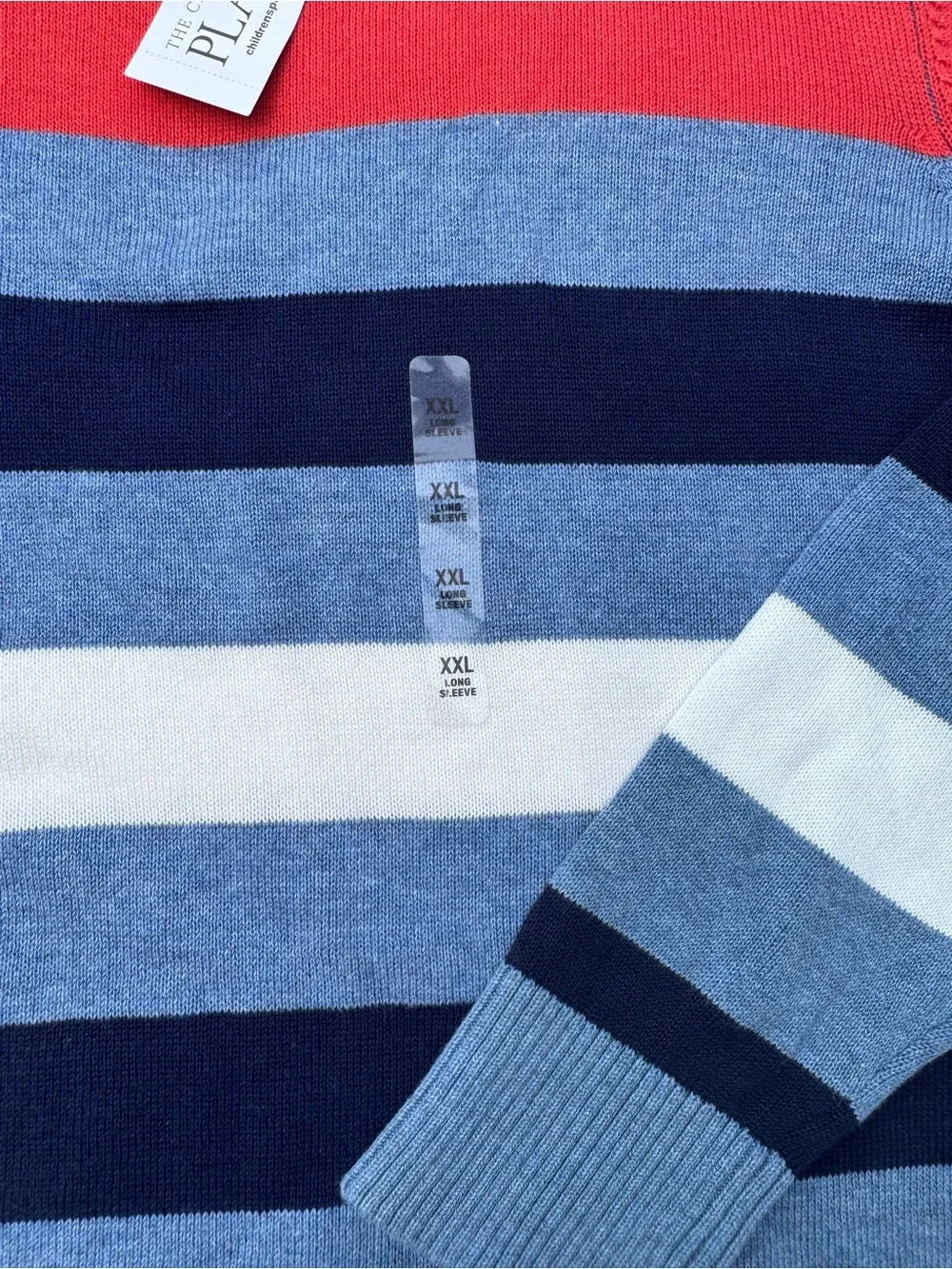 The Children's Place Navy, Light Blue, White & Red Striped Crewneck Sweater